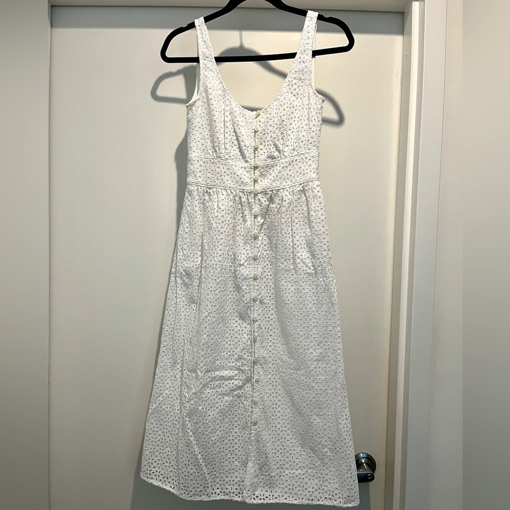 J. Crew white eyelet midi sundress. Size 00